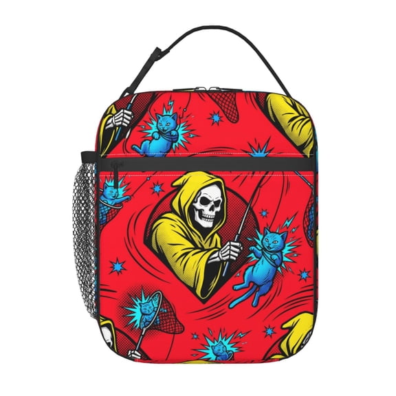 Gothic Skull Insulated Lunch Bag Reusable Lunch Tote Bag Cooler Bag For Women Men Lunch Box Leakproof Lunch Bag For Work School Picnic Camping