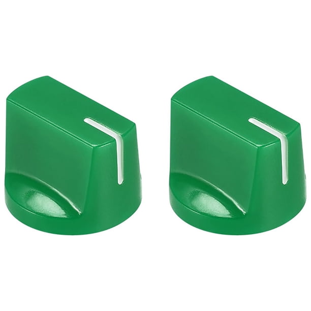 2 Pcs Perillas de Control para Guitarra AMP de 6.4mm con Tornillo de Fijación Verde