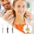 thumbnail image 4 of Dengmore Necklace Golden Atmospheric Character Necklace Personality Creative Couple Two-color Necklace Ladies Collarbone Chain, 4 of 5