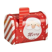 geerera Christmas Mailbox Tin Box, Decorative Holiday Mail Collector, Vintage Style Mailbox, for Gift Presentation, Themed Displays, Festive Collections