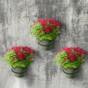HOTBEST Wall Hanging Flower Plant Pot Planter Holder Indoor Outdoor Pot Ring Decorative Pot Holder for Porches Balconies Decks Home Garden Yard