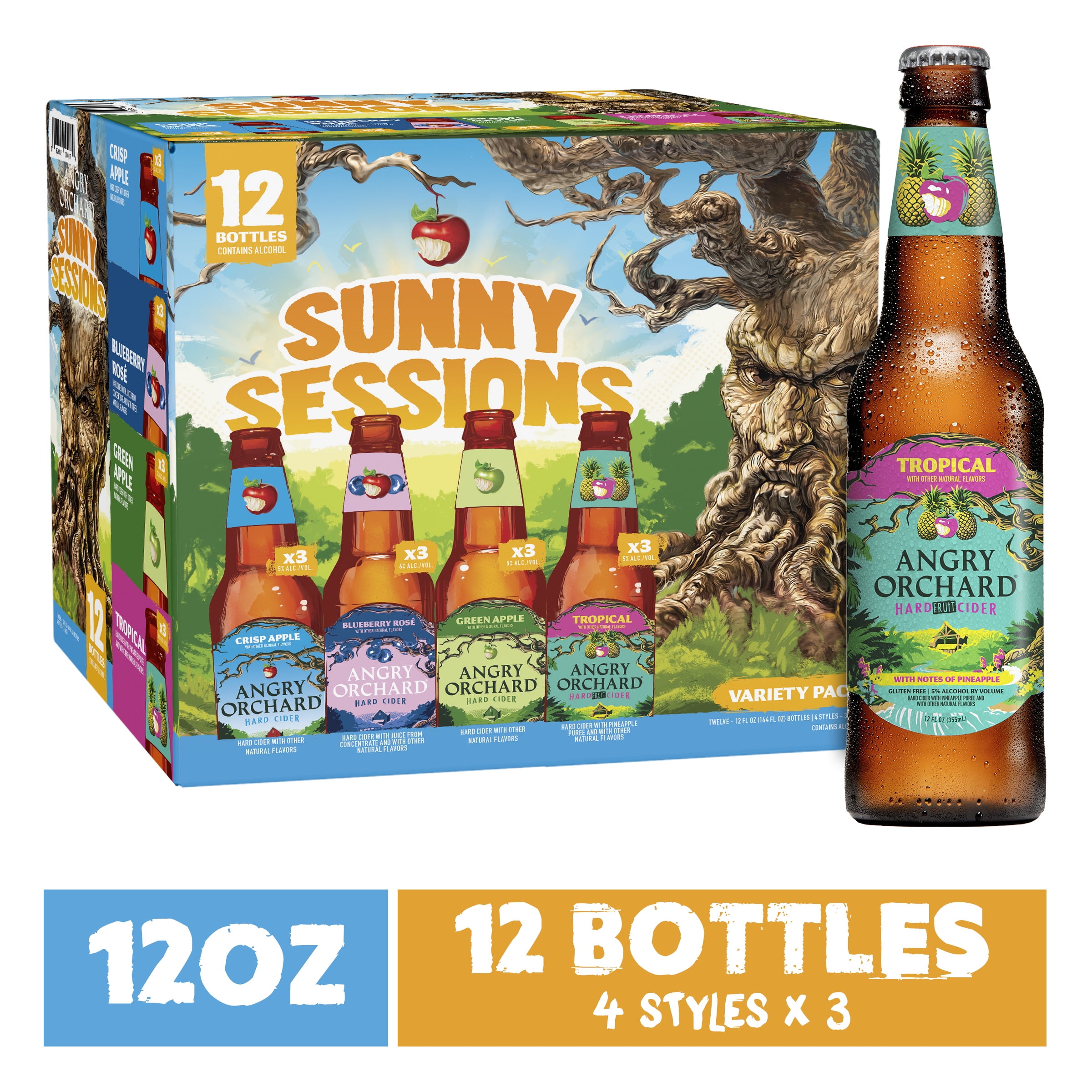 Angry Orchard Hard Cider Variety Pack Fruit Beer, 12 Pack, 12 fl oz