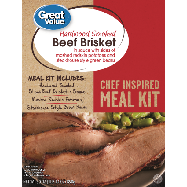 Great Value Frozen Meal Kit, Hardwood Smoked Beef Brisket, 30 oz
