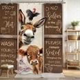 thumbnail image 6 of Rustic Farmhouse Donkey Cow And Pig Shower Curtain Funny Animal Bathroom Decor Fabric Waterproof 71x71 Inches, 6 of 6