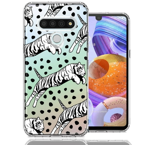 MUNDAZE For LG Stylo 6 Tiger Polkadots Design Double Layer Phone Case Cover