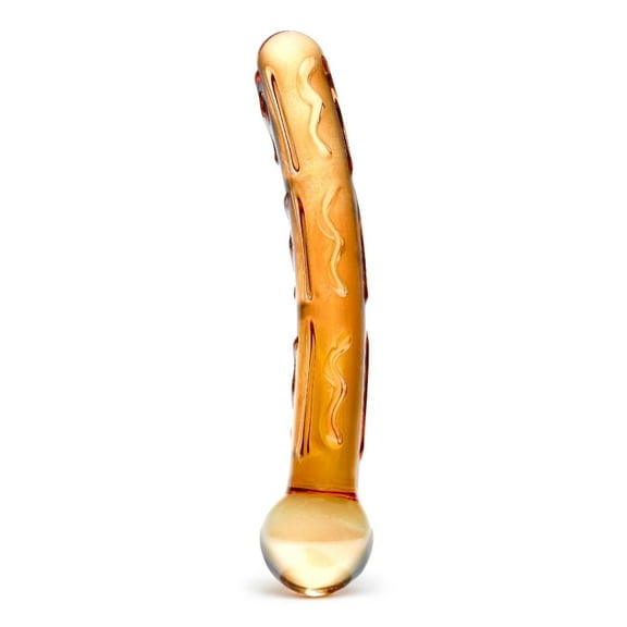 Glas Orange 7.5" Tickler Glass Dildo, Orange