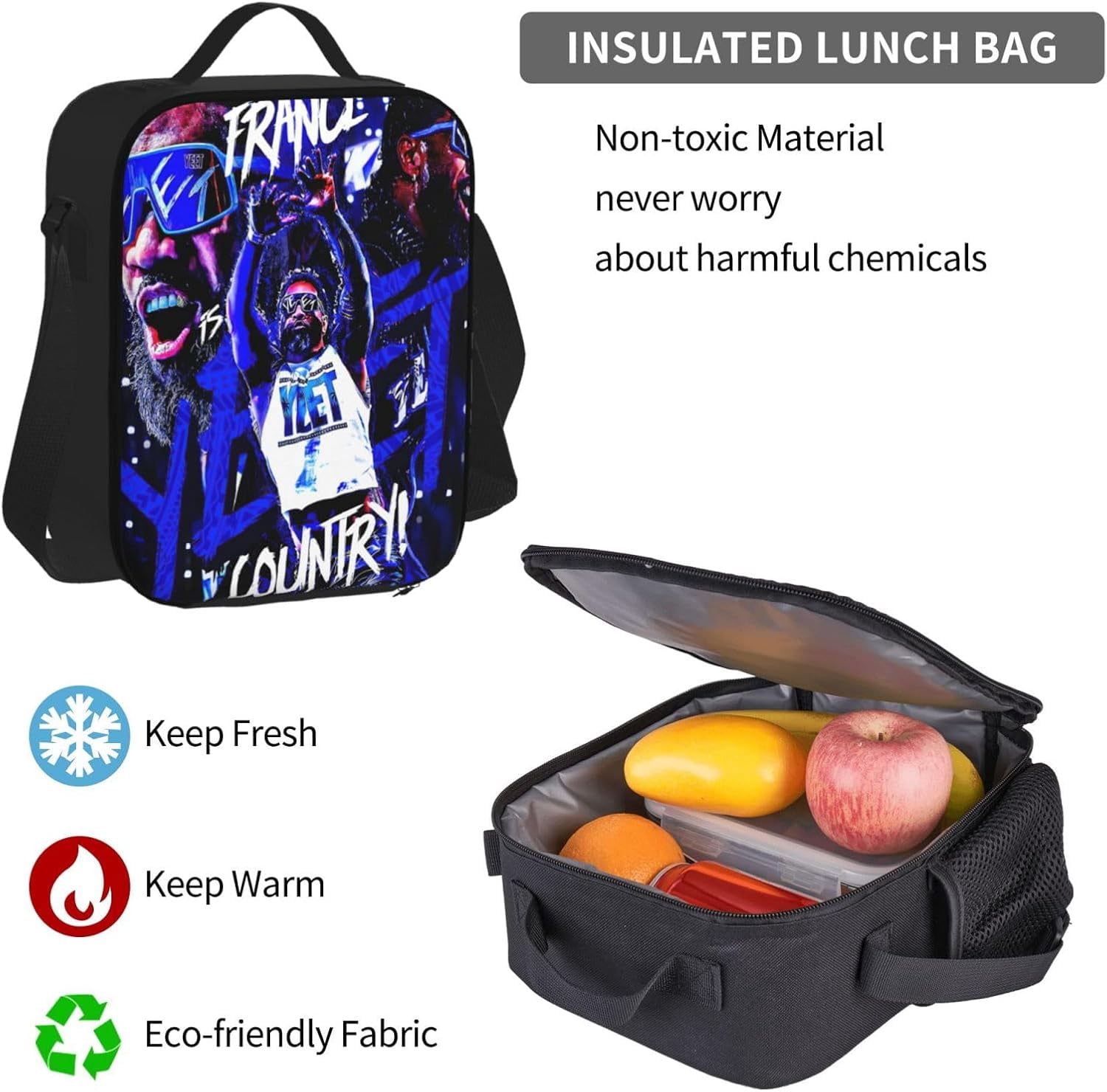 Jey USO Wrestler Backpack 3 Pieces Set With Lunch Box And Pencil Case Combination for Work/Sport/Picnic Beautiful Laptop Backpack Travel Daypack Stationery Bag