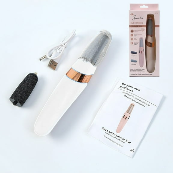 DUAIU Pedicure Electronic Tool File Feet Callus Remover Hard Skin Remover Foot Care Tools(White)