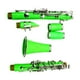 thumbnail image 5 of Clarinete de 17 teclas en ABS, tono Si bemol, acabado en níquel, incluye estuche acolchado, 10 cañas, funda para cañas, guantes, paños de limpieza y destornillador mini, color verde., 5 of 7