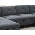 thumbnail image 4 of Miekor Furniture Ash Grey Chenille Fabric Modular Sectional 6pc Set Living Room Furniture U-Sectional Couch 2x Corner Wedge 2x Armless Chairs and 2x Ottomans Tufted Back W5U364, 4 of 9