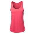 thumbnail image 2 of A2Y Women's Basic Solid Loose Fit Flowy Scoop Neck Racer Back Tank Top Coral M, 2 of 5
