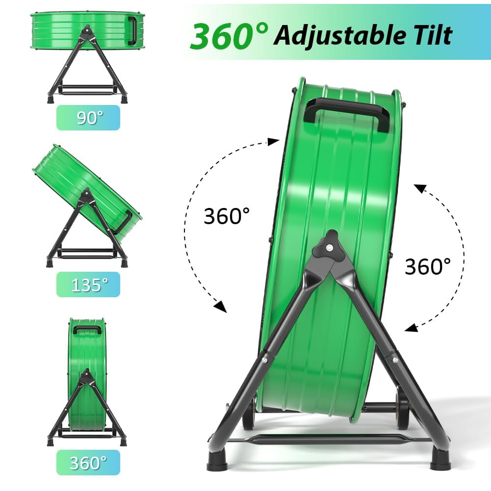 Nordic Hygge 24 in. High-Velocity 3-Speed Industrial Drum Fan with Wheels and Adjustable Tilt in Green