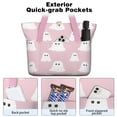 thumbnail image 2 of Tote Bag for Women - Pink Halloween Ghosts Shoulder Bag - Large Utility Work Duffle Bag with Zipper Handbag for Travel, Work, Sprots, 2 of 5