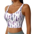 thumbnail image 2 of Goofa Lavender Flowers Printed Sports Bras for Women, High Impact Running Bra Workout Crop Tank Tops Longline Sports Bra Push up-Large, 2 of 9