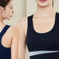thumbnail image 3 of QualitChoice Tank Top Soft Shock Resistance Comfortable Chest Binder Widen Threaded Straps Breast Binders Running Dancing Travel Black Dark Blue, 3 of 6