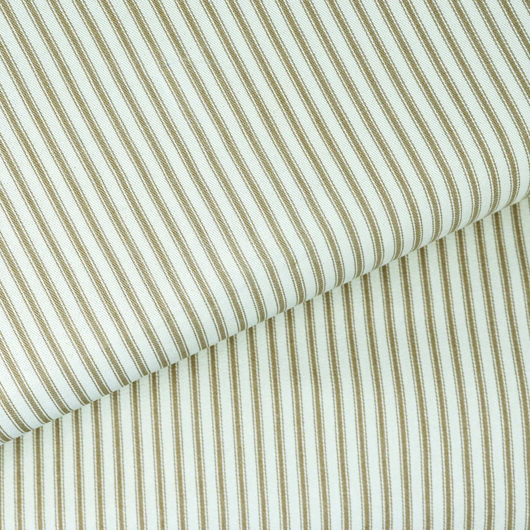 RTC Fabric 100% Cotton 44" Wide Ticking Stripe Khaki Fabric by the Yard