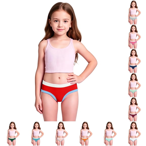 TBWNWG Girls Underwear Panties for Kids Breathable Soft Undies Multipack Toddler Briefs Comfortable Panty,Size 7-8 Years