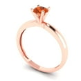 thumbnail image 2 of Clara Pucci 14K Rose Gold Solid Gold Red Solitaire Anniversary Ring for Women - 0.5 cttw Round Cut, 2 of 8