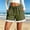 Army Green1, variant on Kojanyu Women's Cotton Casual Shorts with Lace Trim, Drawstring Waist Summer Beach Shorts with Pockets