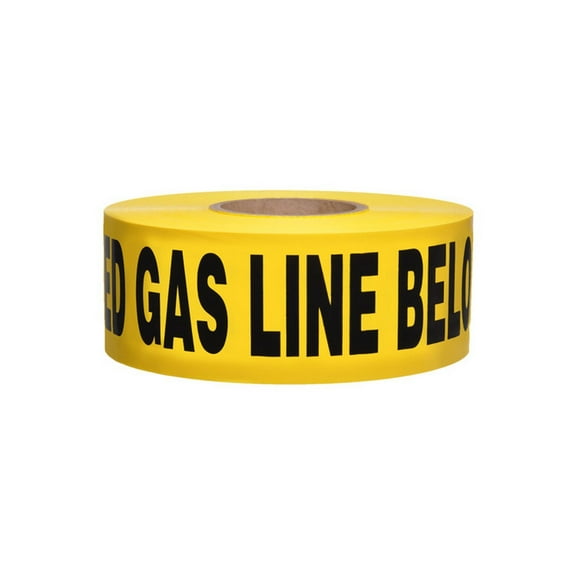Non-Detectable Underground Tape - Caution Buried Gas Line Below - 2.5 Mil 3" X 1000 Ft Roll (8 Roll/Case)
