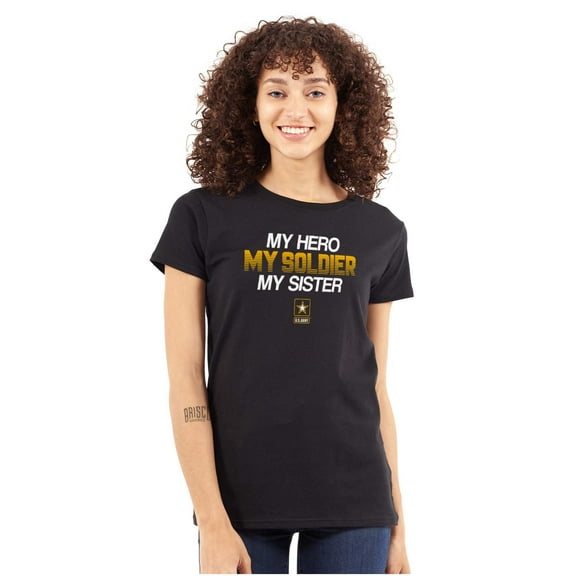 US Army Logo My Sister Hero Soldier Women's Plus Size Shirt Brisco Brands 2X
