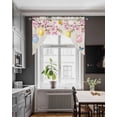 thumbnail image 3 of Happy Easter Swag Valances for Windows, Small Curtains Drapes, Spring Colorful Eggs Butterfly on Linen Kitchen Window Curtains Over Sink Window Treatment Valance for Bedroom/Bathroom 56"x36", 3 of 5