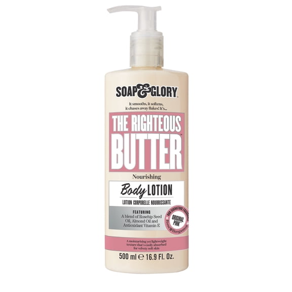 Soap & Glory The Righteous Butter Moisturizing Body Butter, Original Pink Scent, 16.9 fl oz
