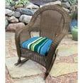 thumbnail image 3 of Jordan Manufacturing 19" x 19" Covert Capri Blue Stripe Square Tufted Contoured Outdoor Wicker Seat Cushion (2 Pack), 3 of 14