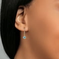 thumbnail image 4 of Gem Stone King 925 Silver and 10K Yellow Gold Swiss Blue Topaz Dangle Earrings for Women | 2.00 Cttw | Gemstone November Birthstone | Round 6MM, 4 of 4