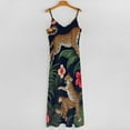 thumbnail image 5 of Tropical Leopards Vibrant Flowers Jungle Sleeveless Suspender Dress Summer Fashion Casual Long Dress, 5 of 9