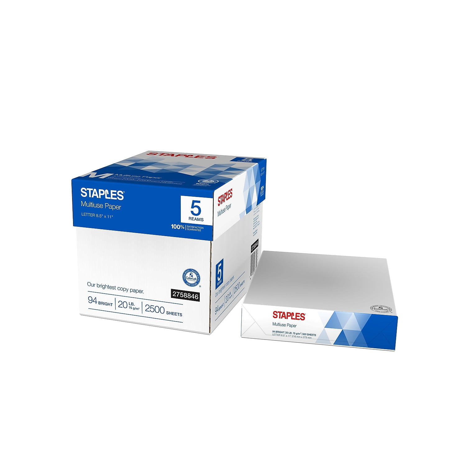 Staples Quick Pack A4 80 gsm Multiuse Paper White Free P&P Carton 2500 sheets 