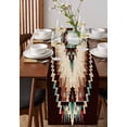 thumbnail image 2 of Brown Teal Red Boho Table Runner Ethnic Vintage Geometric Abstract Tablerunners 13 x 60 Inch, Table Decorations Tabletop Scarf for Summer Gathering Holiday Farmhouse Kitchen Dining Decor, 2 of 6