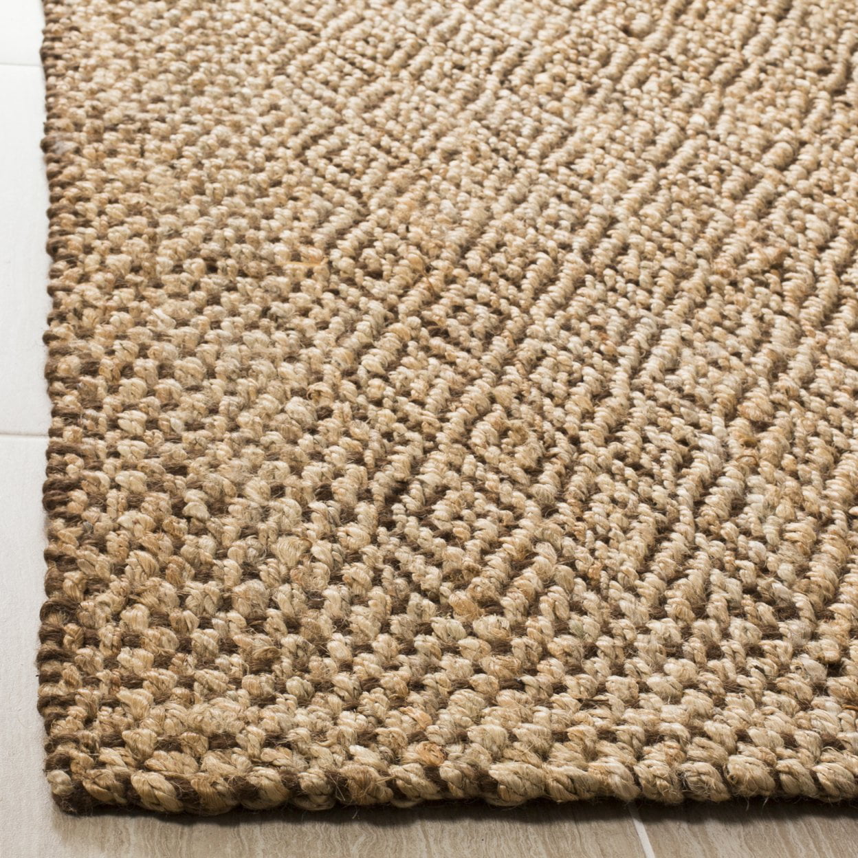 SAFAVIEH Natural Fiber Doreen Geometric Jute Area Rug, Natural/Brown, 9' x 12'