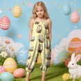 thumbnail image 2 of YDFCWXW Jumpsuits for Girls Casual Sleeveless Loose Spaghetti Strap Summer Rompers Long Pants (Yellow, 9-10 Years), 2 of 6