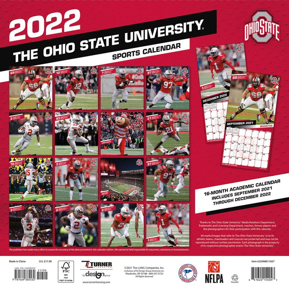 Ohio State Buckeyes 2022 12x12 Team Wall Calendar (Other) - Walmart.com