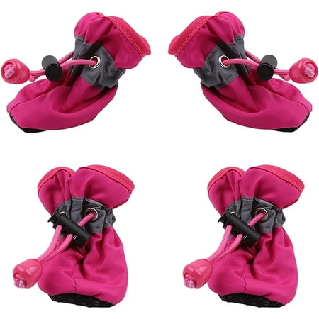 Dog Shoes Pet Boots Breathable Dog Shoes for Small Doggy Drawstring Durable Pet Paw Protector for Hot Pavement Rose Red No. 3 (M Code)