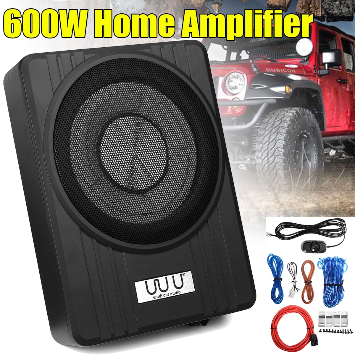 10 Inch 600W 12V 1 Channel Under Seat Car Power Subwoofer U ltraThin