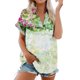 thumbnail image 4 of Blusa de solapa informal para mujer, manga corta, estampado, camisa suelta, botones, cárdigan Pompotops hkajfhjk474346, 4 of 7
