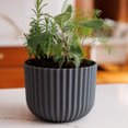 thumbnail image 2 of Bloem Wren 6" Plastic Fluted Round Planter, Granite, 4-Pack, 2 of 6