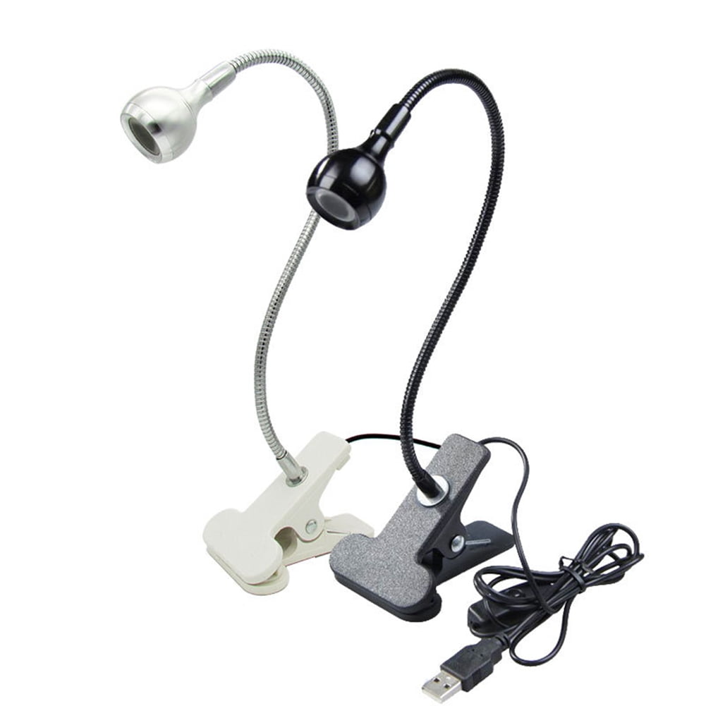 HEVIRGO USB Clip Lamp LED Desk Lamp Clip 1W Flexible Hose USB Power
