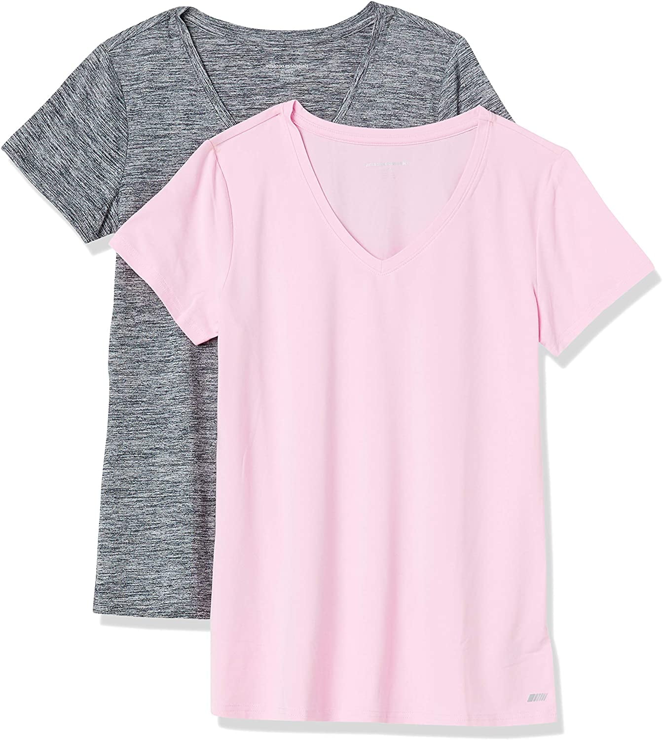 Amazon Essentials Women's Tech Stretch Short-Sleeve V-Neck T-Shirt  (Available in Plus Size), Multipacks - Walmart.com
