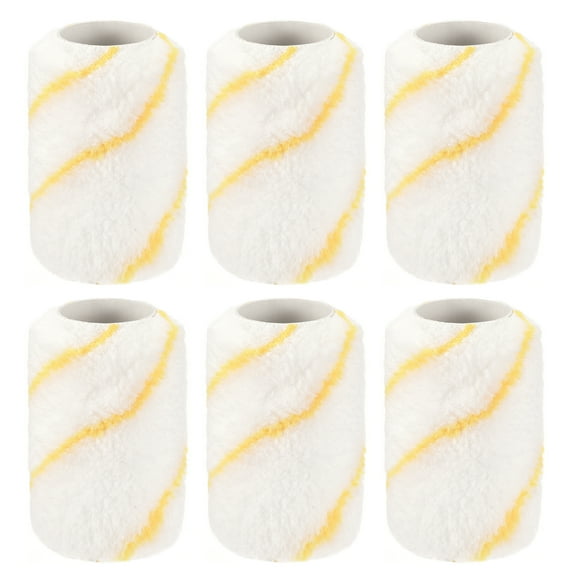 Uxcell Paint Roller Cover 4 x 1/2" Nap Mini Microfiber Brush for Household Wall Painting Treatment 6 Pcs