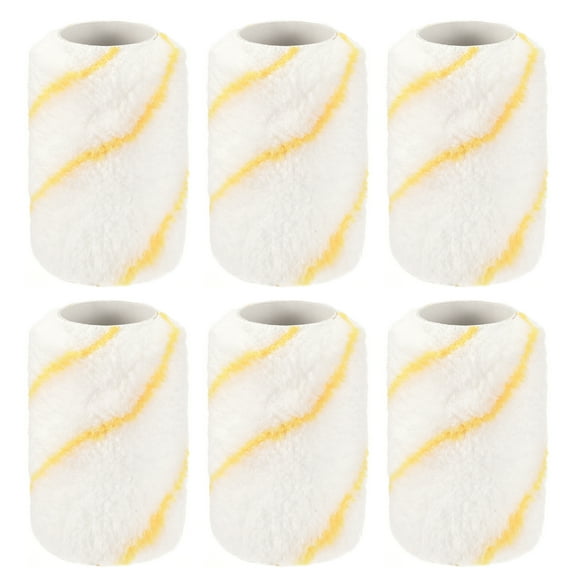 Unique Bargains Paint Roller Cover 4 Inch x 1/2' Nap Mini Microfiber Brush for Household Wall Painting Treatment 6 Pcs