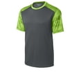 thumbnail image 5 of Sport-Tek CamoHex Colorblock Tee-2XL (Iron Grey/ Lime Shock), 5 of 6