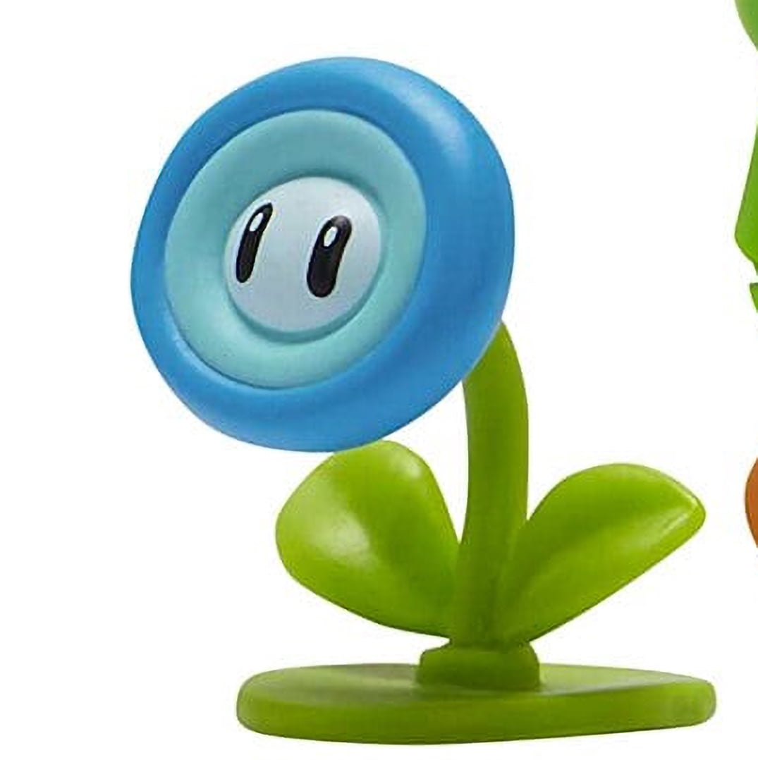 Super Mario Bros Nintendo Collectible Ice Luigi Poseable Articulated with Ice Flower Accessory, Perfect for Kids & Collectors Alike Action Figure (4")