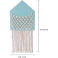 thumbnail image 2 of Maydear Macrame Wall Hanging Tapestry, Cotton Handmade Woven Art Home Wall Decor, Boho Pocket Decor for Apartment Bedroom Nursery-Mounted Organizer -Light Blue,9.8"Wx 21.6"L, 2 of 3