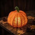thumbnail image 3 of Halloween Woven Pumpkin Light, Pumpkin Light Halloween,Halloween Decor Pumpkin, 7.09 Inch LED-Friendly Woven Design Featuring Sturdy Base And Removable Stem,, 3 of 9