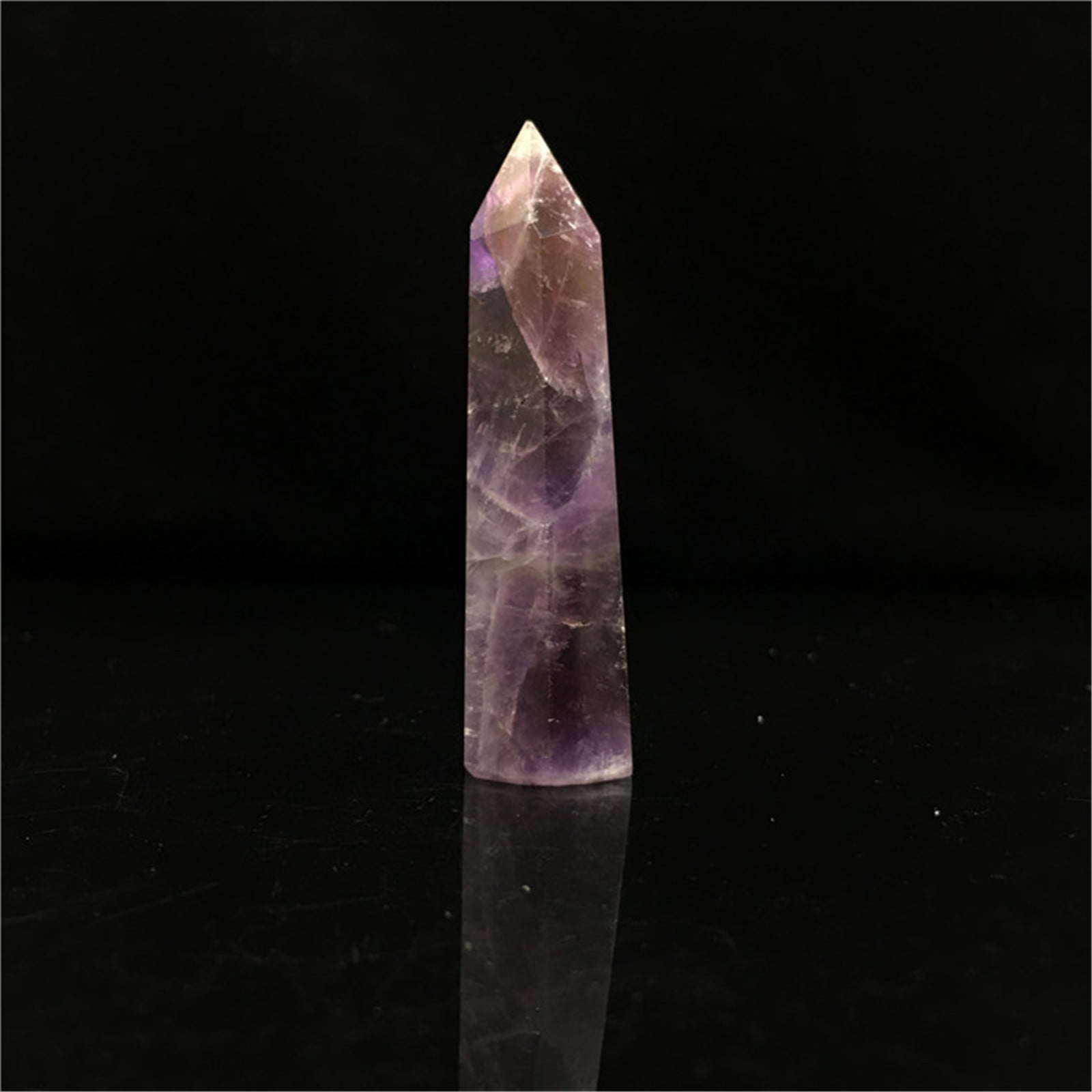 Rare Natural Fluorite Amethyst Point Gem Crystal Quartz Healing Wand Stone Gifts 