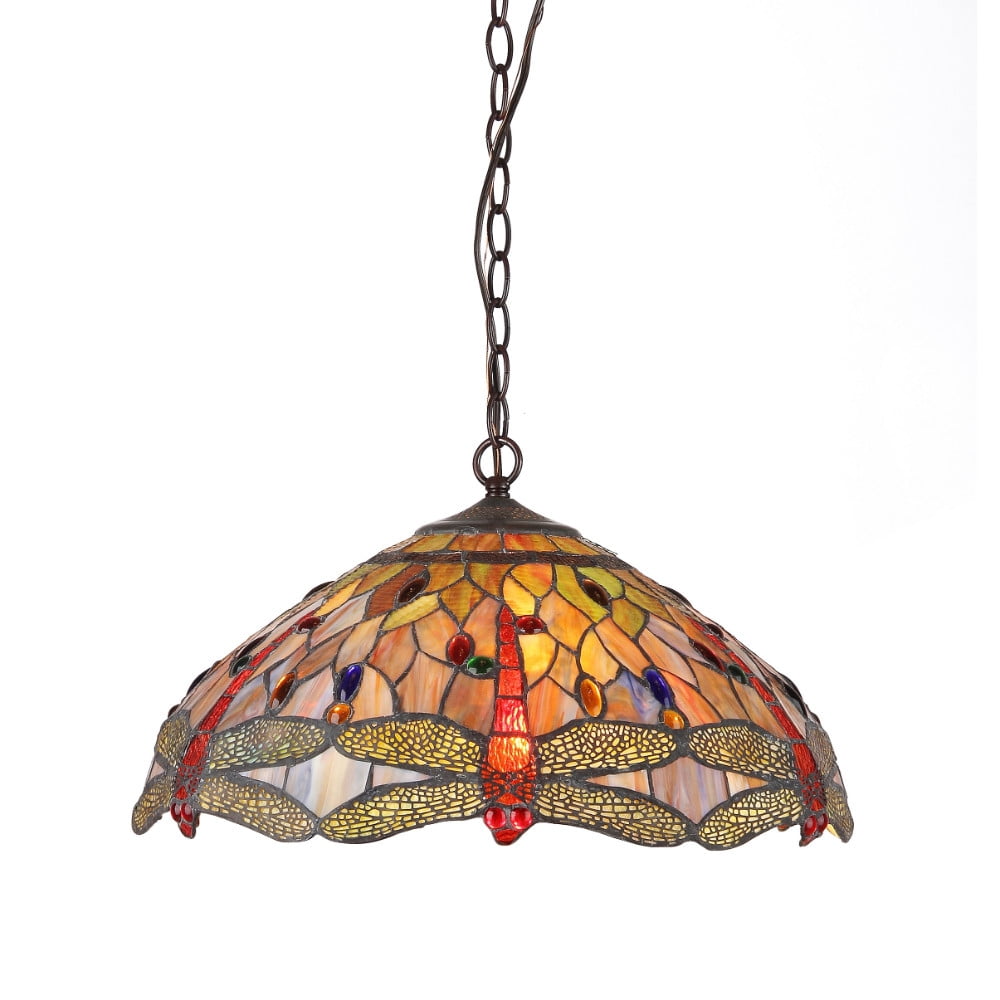 Chloe Lighting Anisoptera Purity Tiffany-Style 3-Light ...