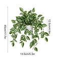 thumbnail image 3 of Artificial Potted Green Plant 17.7x5.3in Realistic Faux Greenery Plastic Indoor Office Home Hotel Decorative Potted Plant Tabletop Shelf Accent, 3 of 5